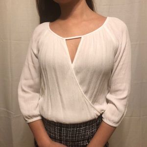 Wrap front blouse